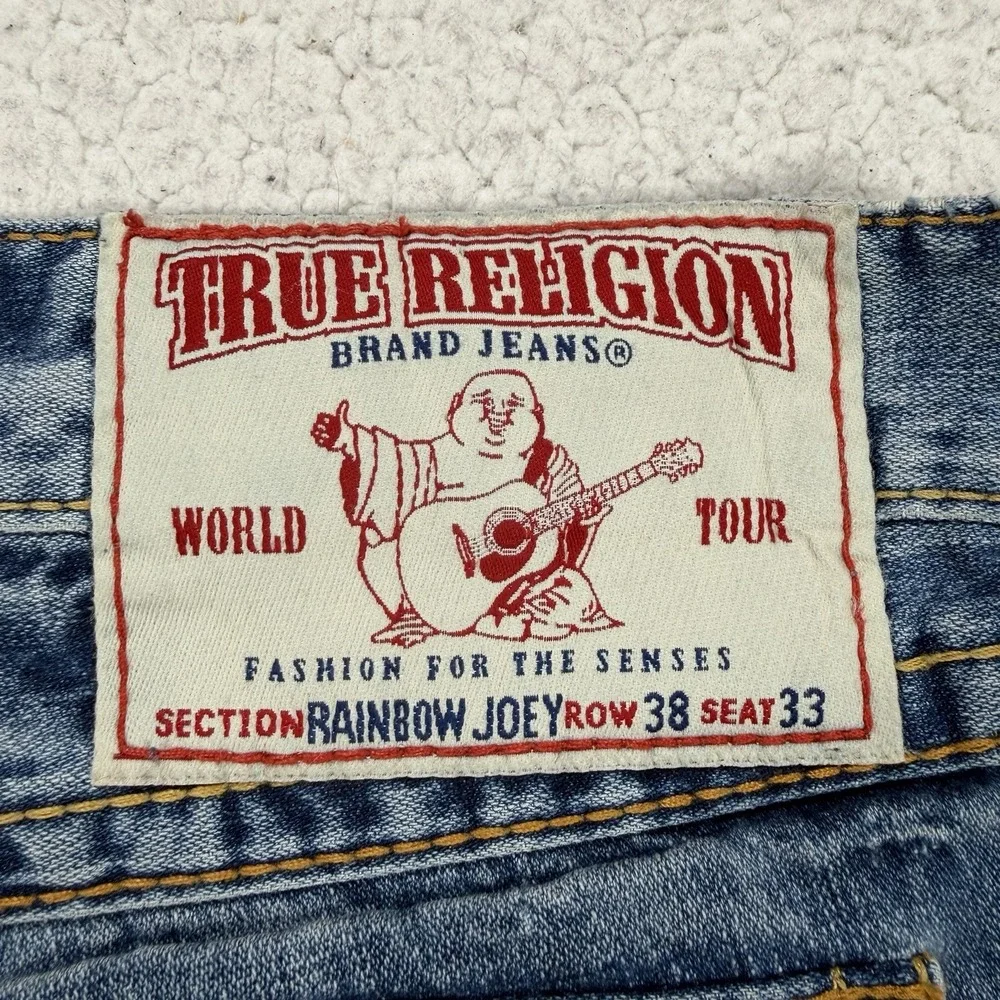 VTG True Religion Rainbow Joey Jeans Men's 38 (Actual 39x31) USA Streetwear Y2K